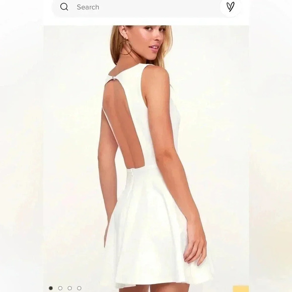 Lulus Living for love white backless skater dress size small - Picture 2 of 6